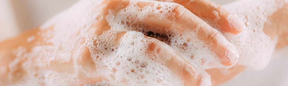 Obsessive compulsive disorder concept. Woman Obsessively Washing her Hands.